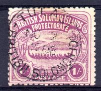 885 - SOLOMON ISLANDS , 1 Shilling Violetto N. 7 Usato - British Solomon Islands (...-1978)