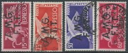 1947-48 TRIESTE A USATO ESPRESSO 4 VALORI - R14-7 - Posta Espresso