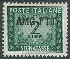 1949-54 TRIESTE A SEGNATASSE 1 RIGA 2 LIRE MH * - R16-2 - Taxe