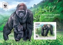 Centrafrica 2015, WWF, Gorillas, BF IMPERFORATED - Gorillas