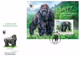 Centrafrica 2015, WWF, Gorillas, BF In FDC - Gorilas