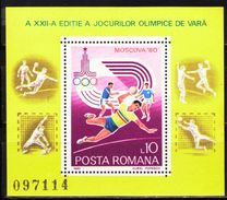 Romania 1980 Summer Olympic Games Moscow Sports Stadium Handball Ball Stamps MNH Scott 2968  Michel BLK171 - Collections