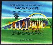 Romania 1991 Balkanfila '91 Philatelic Exhibition Expo Pavilion Building Architecture Stamp MNH SG 5387 Sc 3690 Mi BL264 - Collections