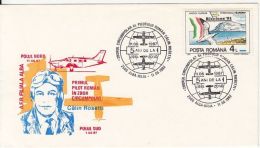 62258- CALIN ROSETTI, CIRCUMPOLAR RECORD FLIGHT, SOUTH POLE, SPECIAL COVER, 1992, ROMANIA - Polare Flüge