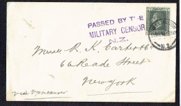 1916 Leter To USA - Military Censor NZ - Briefe U. Dokumente