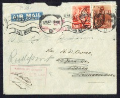 1942 Soldier's Air Mail Letter From Egypt To Johannesburg, Redirected- SG 92, 93 - Military Censor Mark - Storia Postale