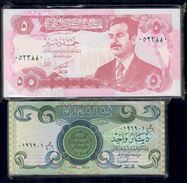 Iraq 1 + 5 Dinar 2 Mazzette 100 Banconote Cad Fds Unc - Irak