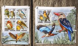 Centrafrica 2016, Animals, Kingfishers, 4val In BF +BF - Albatros