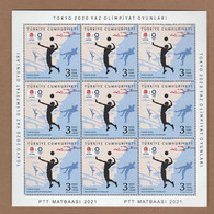 AC - TURKEY STAMP - TOKYO 2020 SUMMER OLYMPIC GAMES MNH FULL SHEET 23 JULY 2021 - Nuevos