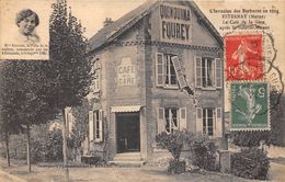 51-ESTERNAY- LE CAFE DE LA GARE, APRES LE BOMBARDEMENT  L'INVASION DES BARBARES EN 1914, Melle Bouché Assassinée - Esternay