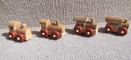 Kinder 1995 : Série Complète Les Locomotives En Bois (4 Figurines) - Lots