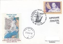 62419- FRAM SHIP, CREW, ARCTIC EXPEDITION, SPECIAL COVER, 2006, ROMANIA - Expéditions Arctiques