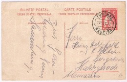 Funchal, 1913, Bilhete Postal Funchal-Alemanha - Funchal