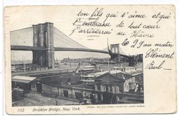 CPA Brooklyn Bridge New York 1904 Clément Boulanger à Blain - Brooklyn