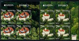 Croatia 2017: Europa - Castles; Blocks Of 4 ** MNH (Incl. Official Prospectus By Croatian PTT) - 2017
