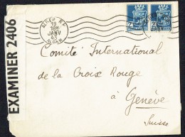 1943  Lettre D'Alger Pour La Croix-Rouge - Censures Américaine Et Allemande - Lettres & Documents