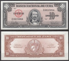 1960-BK-223 CUBA 1960 10$ CARLOS MANUEL DE CESPEDES UNC - Kuba