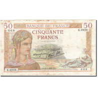 Billet, France, 50 Francs, 1933, 1939-03-09, TB, Fayette:18.23, KM:85b - 50 F 1934-1940 ''Cérès''