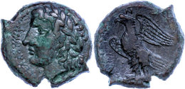 Syrakus, Æ (9,54g), 288-279 V. Chr., Hiketas II., Av: Kopf Des Zeus Hellanios Nach  Links, Rev: Adler Mit... - Autres & Non Classés