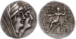 Tetradrachme (16,37g),125-121 V. Chr., Ptolemais, Kleopatra Thea Und Antiochos VIII., Av: Kopf Der Kleopatra Thea... - Autres & Non Classés