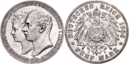 5 Mark, 1904, Friedrich Franz IV., Zur Hochzeit, Kl. Kratzer, PP., Katalog: J. 87 PP5 Mark, 1904, Friedrich... - Autres & Non Classés