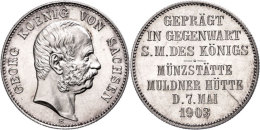 Silber-Gedenkmünze In 2 Mark Größe, 1903, Georg, Auf Den Besuch Der Münze Durch Den... - Autres & Non Classés