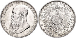 2 Mark, 1902, Georg II., Bart Berührt Perlkreis, J. 151a, Vz., Katalog: J. 151a Vz2 Mark, 1902, Georg II.,... - Other & Unclassified