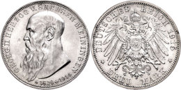 3 Mark, 1915, Georg II., Auf Seinen Tod, F. St., Katalog: J. 155 3 Mark, 1915, Georg II., On His Death, F. St.,... - Autres & Non Classés