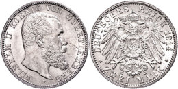 2 Mark, 1914, Wilhelm II., Vz-st., Katalog: J. 174 Vz-st2 Mark, 1914, Wilhelm II., Extremly Fine To... - Autres & Non Classés