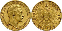 20 Mark, 1901, Wilhelm II., Ss., Katalog: J. 252 Ss20 Mark, 1901, Wilhelm II., Very Fine., Catalogue: J. 252 Ss - Autres & Non Classés