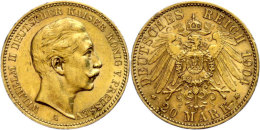 20 Mark, 1904, Wilhelm II., Ss-vz., Katalog: J. 252 Ss-vz20 Mark, 1904, Wilhelm II., Very Fine To Extremly... - Autres & Non Classés