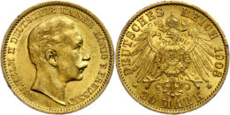 20 Mark, 1908, Wilhelm II., Ss., Katalog: J. 252 Ss20 Mark, 1908, Wilhelm II., Very Fine., Catalogue: J. 252 Ss - Autres & Non Classés