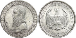 3 Reichsmark, 1927, Universität Tübingen, Minimaler Randfehler, Vz., Katalog: J. 328 Vz3 Reichmark,... - Autres & Non Classés