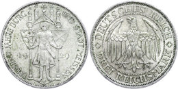 3 Reichsmark, 1929 E, Meißen, Winz. Rf., Grünspan, F. Vz., Katalog: J. 338 3 Reichmark, 1929 E,... - Autres & Non Classés