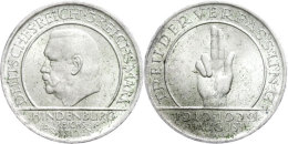 3 Reichsmark, 1929 A, Schwurhand, Grünspan, Vz., Katalog: J. 340 Vz3 Reichmark, 1929 A, Oath Hand,... - Autres & Non Classés