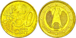50 Cent, 2002, Stempelkopplung Mit Der Adlerseite Des 1 Euro Stücks (J. 488), Vz., Katalog: J. 487 Vz50... - Autres & Non Classés