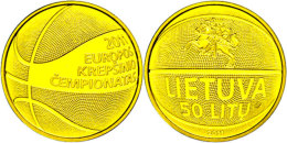 50 Litu, 2011, XXXVII. Basketball - EM, KM 176, Schön 105, In Etui Mit OVP Und Zertifikat, Auflage Nur 5.000... - Lituanie