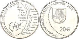 20 Euro, 2015, UNESCO World Heritage, Im Etui Mit OVP Und Zertifikat, 3.000 Stück, Angelaufen, PP.  PP20... - Lituanie