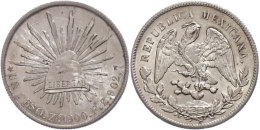 Peso, 1900, Zacatecas, ZsFZ, KM 409.3, Abrieb Auf Avers, Stempelfehler, Vz-st.  Vz-stPeso, 1900, Zacatecas,... - Mexique