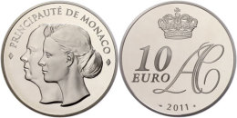 10 Euro, 2011, Albert II., Auf Die Hochzeit, Auflage Nur 4000 Stück!, Mit Zertifikat In Schatulle Und OVP, PP.... - Autres & Non Classés