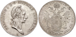 Taler, 1826, Franz I., Prag, Ss-vz.  Ss-vzThaler, 1826, Francis I., Prague, Very Fine To Extremly Fine.  Ss-vz - Autriche