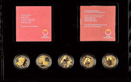 5 X 50 Euro, Gold, 2012-2016, Serie "Klimt Und Seine Frauen", Jeweils 10g Fein, Mit Zertifikaten In Massiver... - Autriche