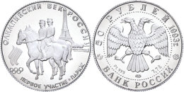 50 Rubel, Platin, 1993, Olympische Spiele 1900 In Paris, Parch. 1604, In Kapsel, 7,78g. Auflage 7500 Exemplare, PP.... - Russie