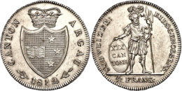 Aargau, Taler, 1812, HMZ 2-19a, Auflage Nur 2527 Stück, Vz-st.  Vz-stAargau, Thaler, 1812, HMZ 2-19a, Only... - Autres & Non Classés