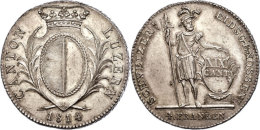 Luzern, 4 Franken, 1814, HMZ 2-668c, 3-blättriger Laubrand, F. Vz.  Lucerne, 4 Franc, 1814, HMZ 2-668c, 3... - Autres & Non Classés