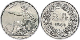 2 Franken, 1860, Eidgenossenschaft, HMZ 2-1201, F. St.  2 Franc, 1860, Confederation, HMZ 2-1201, F. St. - Autres & Non Classés