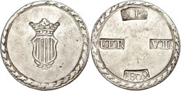 5 Pesetas, 1809, Fernando VII., Tarragona, Dav. 316, Ss.  Ss5 Pesetas, 1809, Fernando VII., Tarragona, Dav.... - Autres & Non Classés