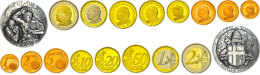 Euro-KMS, 1 Cent Bis 2 Euro, 2002, Johannes Paul II., KMS Mit Silbermedaille, Mit Zertifikat (beschriftet) In... - Vatican