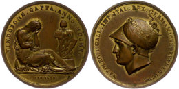 Frankreich, Napoleon I., Bronzemedaille (Dm. Ca. 42,80mm, Ca. 41,35g), 1805, Von L. Manfredini. Av: Kopf Napoleons... - Autres & Non Classés