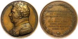 Frankreich, Bronzemedaille (Dm. Ca. 50,60mm, Ca. 70,18g), 1820, Von F. Caqué. Av: Brustbild Nach Links,... - Autres & Non Classés